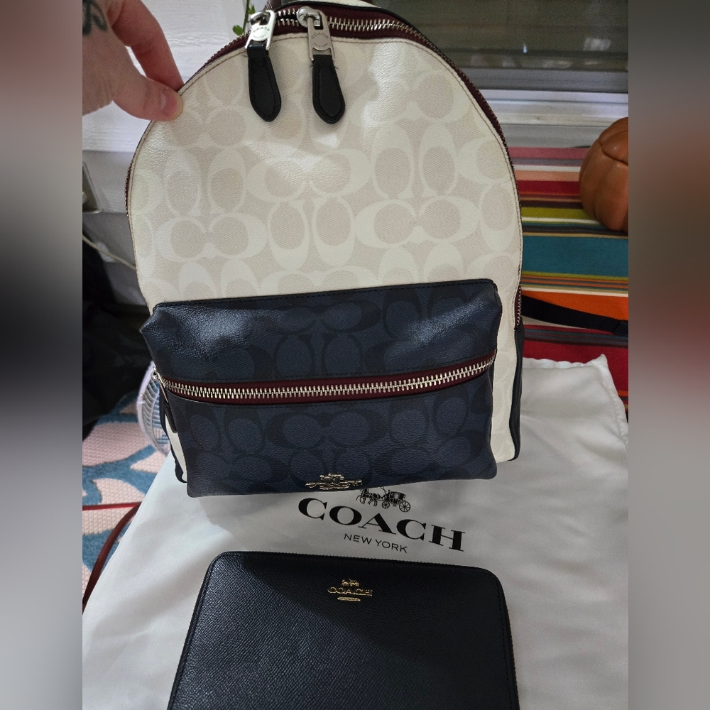 Coach backpack with wallet